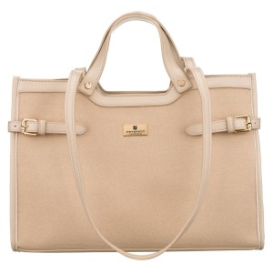 Klasyczna beżowa torebka damska Peterson zamykana klipsem magnetycznym – widok z przodu