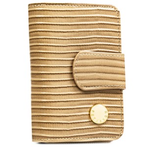 Portfel z ozdobną plecionką w beżowym kolorze, wykonany ze skóry naturalnej i ekologicznej - Peterson