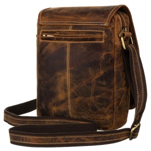 Skórzana listonoszka męska z klapką w brązowym kolorze - Peterson