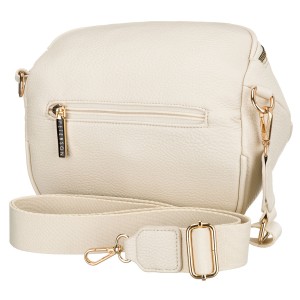 Modna, jasnobeżowa nerka damska ze skóry ekologicznej - Peterson