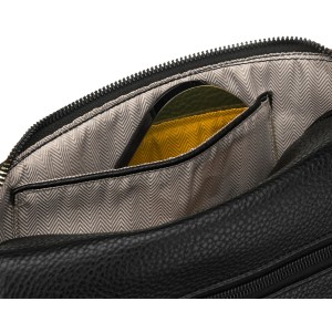 Praktyczna, miejska nerka damska ze skóry ekologicznej w czarnym kolorze, jednokomorowa - Peterson