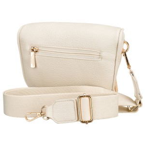 Saszetka damska wykonana ze skóry ekologicznej w jasnobeżowym kolorze - Peterson