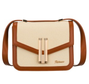Elegancka torebka damska crossbody Peterson ecru i brązowa