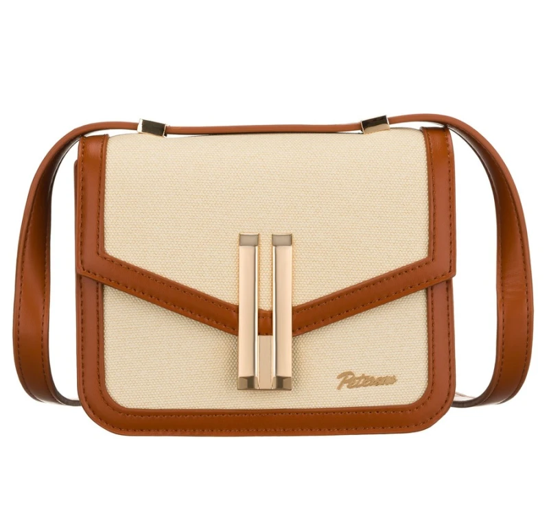 Elegancka torebka damska crossbody Peterson ecru i brązowa