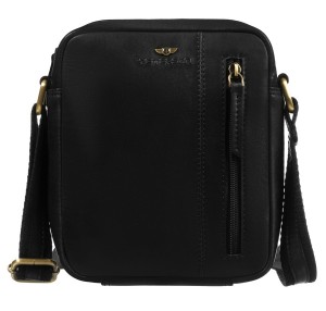 Czarna listonoszka męska Peterson ze skóry naturalnej - widok z przodu