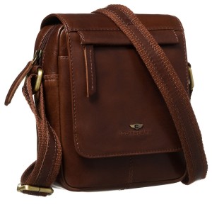 Skórzana, brązowa torba męska Peterson na ramię - Niua