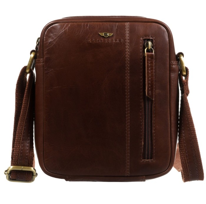 listonoszka męska ze skóry naturalnej zamykana suwakiem - Peterson