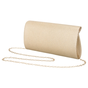 Złota, brokatowa kopertówka damska wykonana z tkaniny syntetycznej - Rovicky