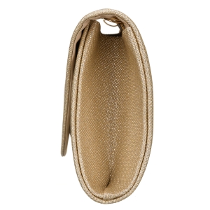 Złota, brokatowa kopertówka damska wykonana z tkaniny syntetycznej - Rovicky