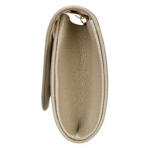 Złota kopertówka damska wykonana ze skóry ekologicznej zapinana klipsem magnetycznym - Rovicky