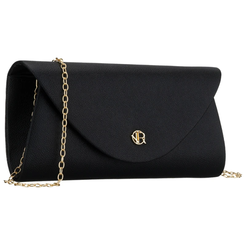 Kopertówka damska wykonana ze skóry ekologicznej w czarnym kolorze - Rovicky