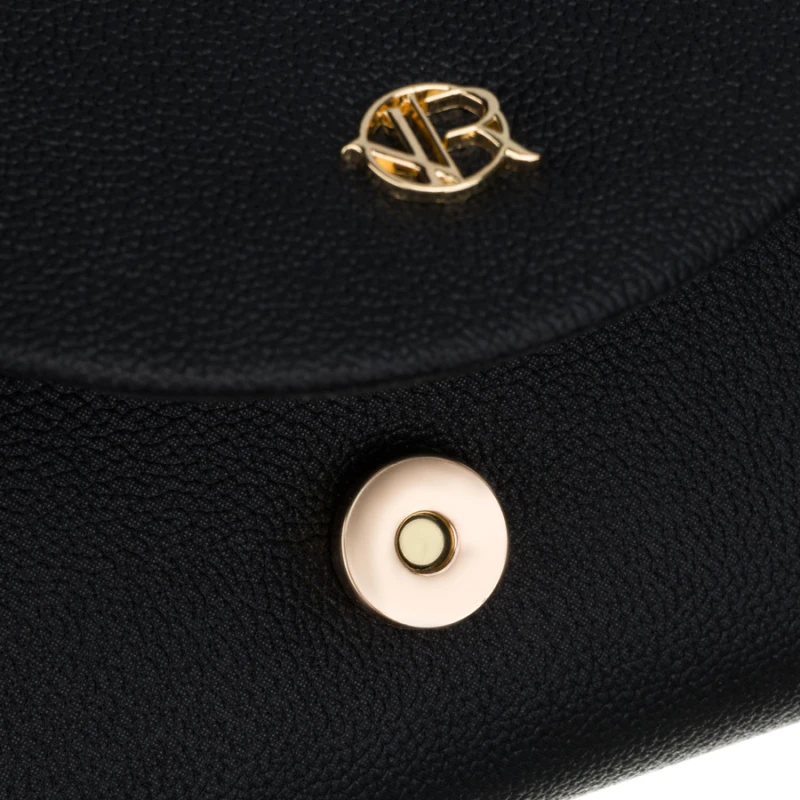 Kopertówka damska wykonana ze skóry ekologicznej w czarnym kolorze - Rovicky