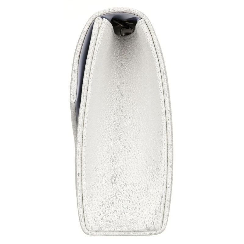 Elegancka kopertówka damska w srebrnym kolorze wykonana ze skóry ekologicznej - Rovicky