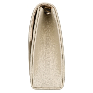 Złota kopertówka damska wykonana ze skóry ekologicznej zamykana klipsem magnetycznym - Rovicky