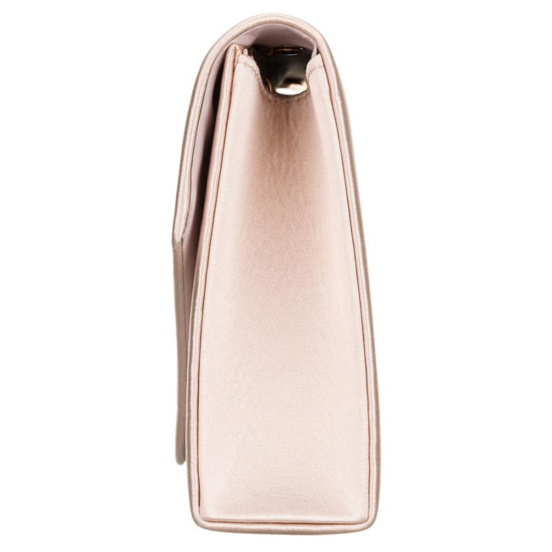 Mała kopertówka damska wykonana z tkaniny syntetycznej w beżowym kolorze - Rovicky