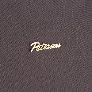 Szary, miejski plecak damski z poliestru zamykany suwakami - Peterson