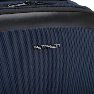 Granatowy plecak podróżny z kieszenią na laptopa do 14 cali - Peterson