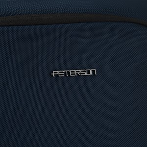 Granatowy plecak podróżny z poliestru z miejscem na laptopa, zawieszony na regulowanych szelkach - Peterson
