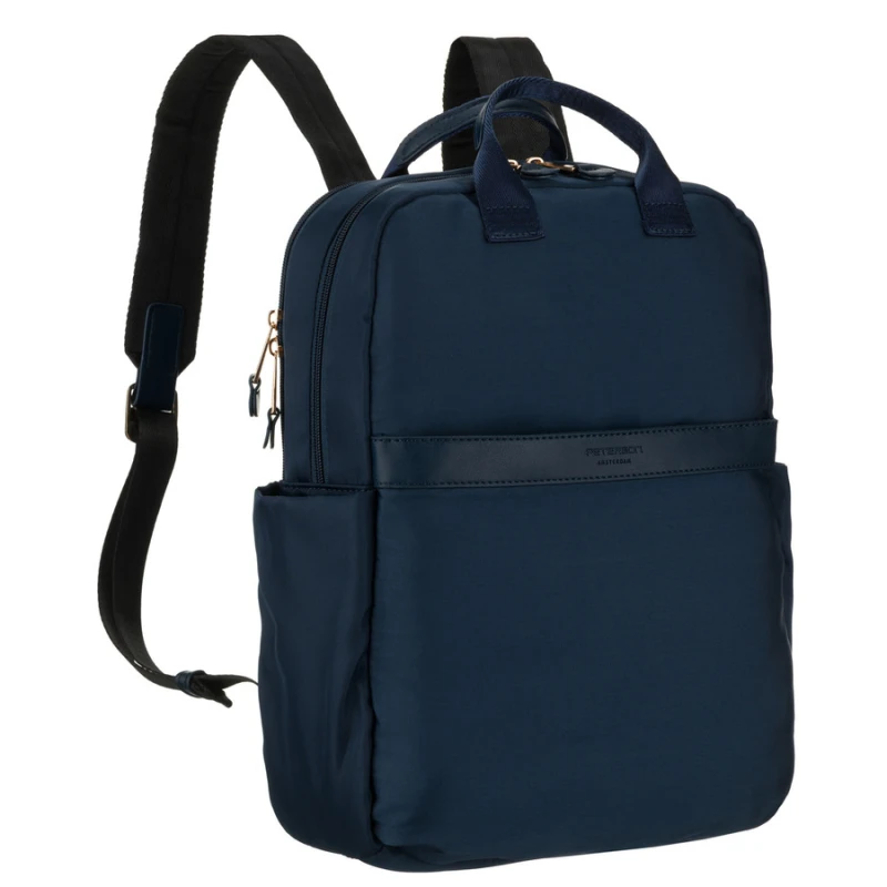 Granatowy, nylonowy plecak damski na regulowanych szelkach zamykany suwakiem - Peterson