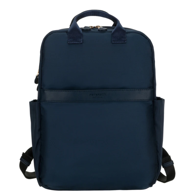 Granatowy, nylonowy plecak damski na regulowanych szelkach zamykany suwakiem - Peterson