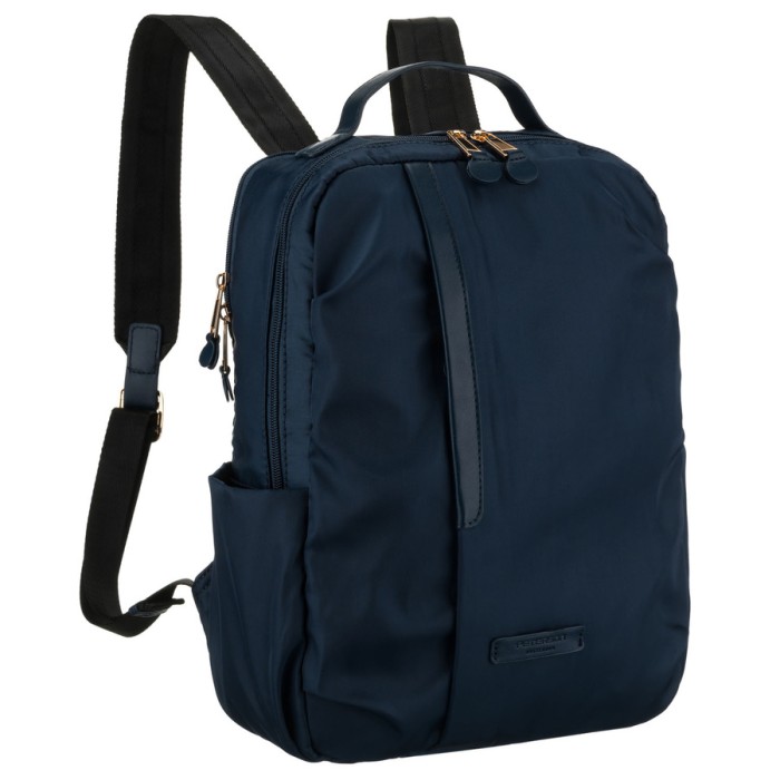 Nylonowy plecak damski w granatowym kolorze z uchwytem do mocowania na walizce - Peterson