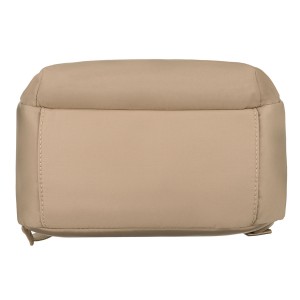 Beżowy plecaczek damski z nylonu i skóry ekologicznej zamykany suwakiem - Peterson