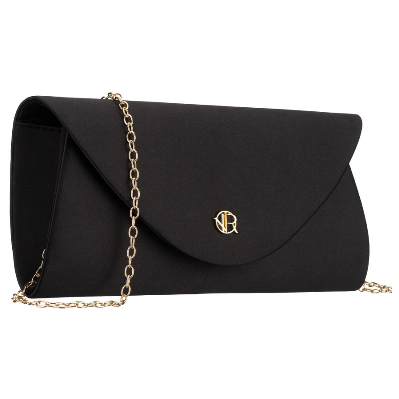 Kopertówka damska wykonana z tkaniny syntetycznej w czarnym kolorze - Rovicky