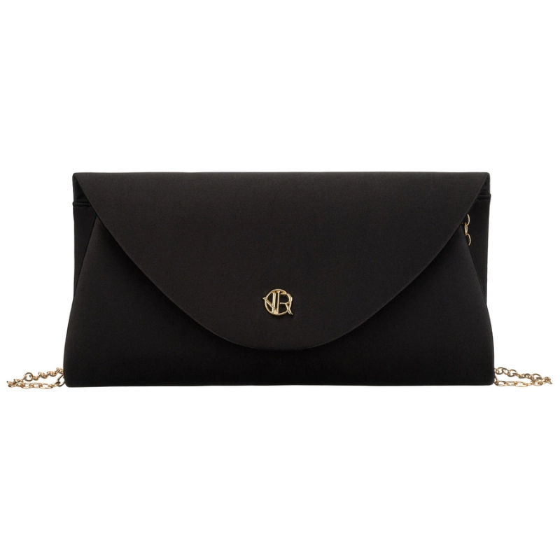 Kopertówka damska wykonana z tkaniny syntetycznej w czarnym kolorze - Rovicky