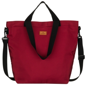 Pojemna torba damska w burgundowym kolorze zamykana suwakami - Peterson