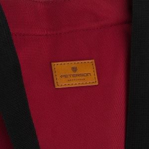 Pojemna torba damska w burgundowym kolorze zamykana suwakami - Peterson