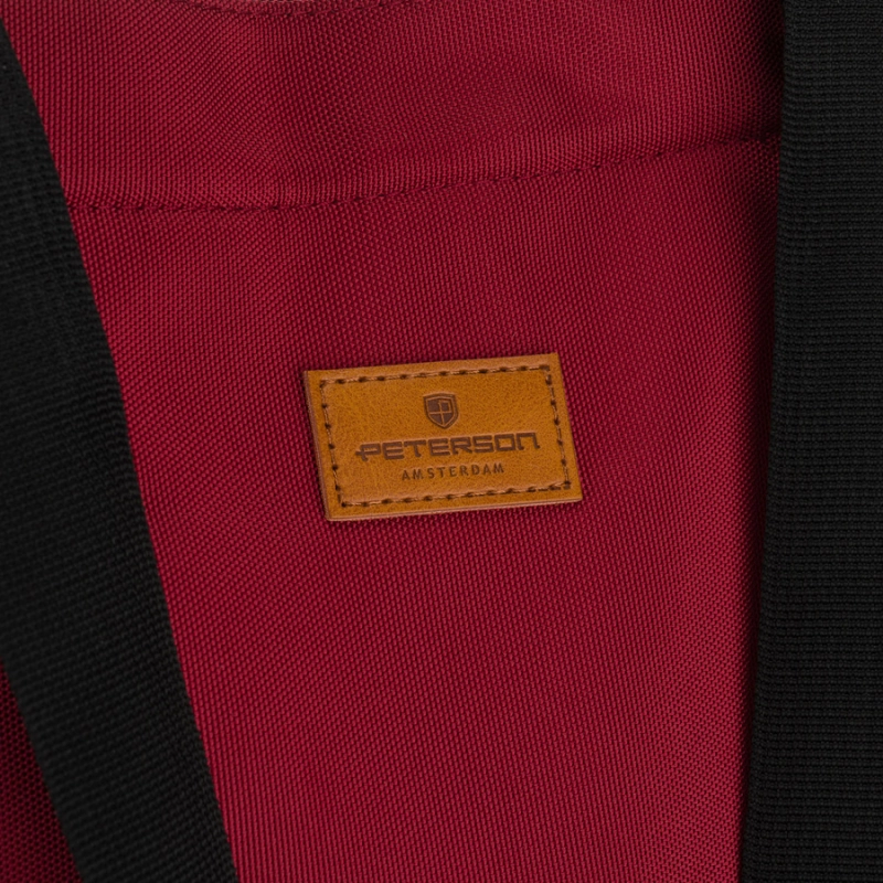 Pojemna torba damska w burgundowym kolorze zamykana suwakami - Peterson