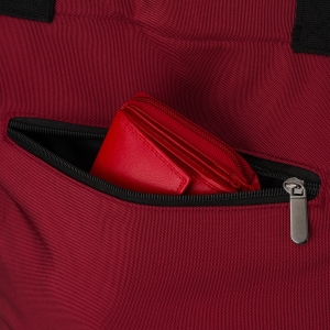 Pojemna torba damska w burgundowym kolorze zamykana suwakami - Peterson