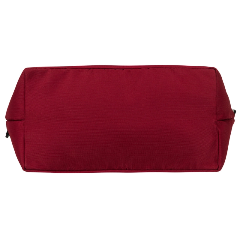 Pojemna torba damska w burgundowym kolorze zamykana suwakami - Peterson