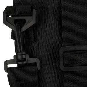 Pojemna czarna shopperka damska zamykana suwakiem z kieszonką zewnętrzną - Peterson