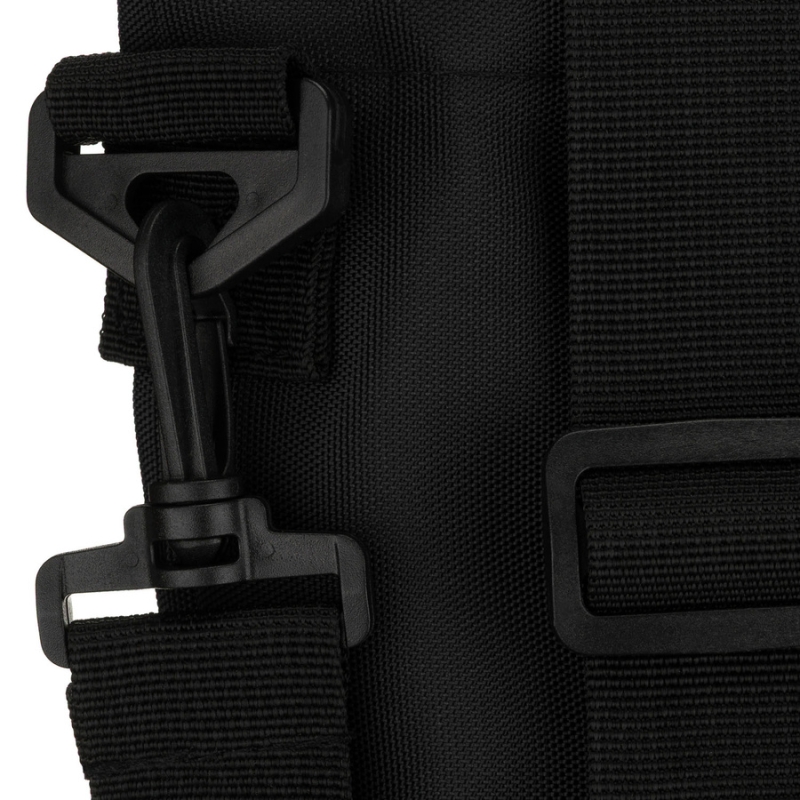 Pojemna czarna shopperka damska zamykana suwakiem z kieszonką zewnętrzną - Peterson