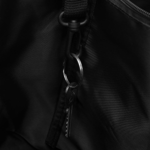 Pojemna czarna shopperka damska zamykana suwakiem z kieszonką zewnętrzną - Peterson