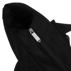 Pojemna czarna shopperka damska zamykana suwakiem z kieszonką zewnętrzną - Peterson