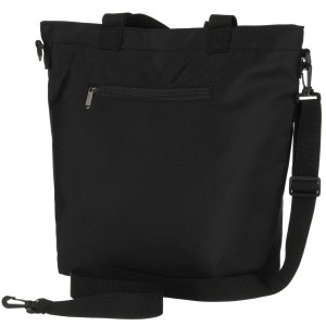 Duża, czarna shopperka damska zamykana suwakiem z kieszonką zewnętrzną, jednokomorowa - Peterson