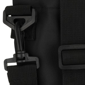 Duża, czarna shopperka damska zamykana suwakiem z kieszonką zewnętrzną, jednokomorowa - Peterson