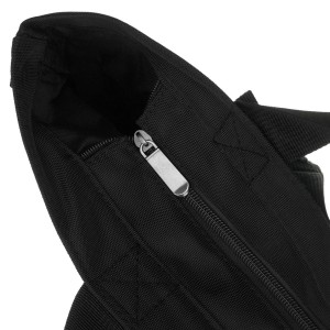 Duża, czarna shopperka damska zamykana suwakiem z kieszonką zewnętrzną, jednokomorowa - Peterson