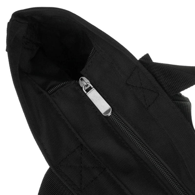 Duża, czarna shopperka damska zamykana suwakiem z kieszonką zewnętrzną, jednokomorowa - Peterson