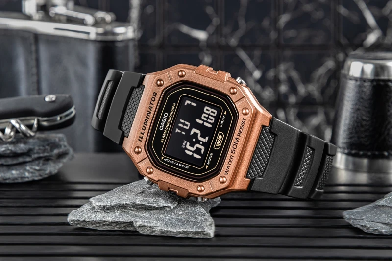 Precyzyjny kwarcowy Zegarek Męski CASIO W-218HM-5BVDF + BOX