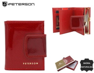 Mały, skórzany portfel damski na zatrzask - Peterson