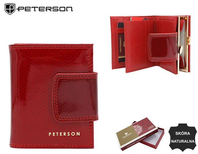 Mały, skórzany portfel damski na zatrzask - Peterson