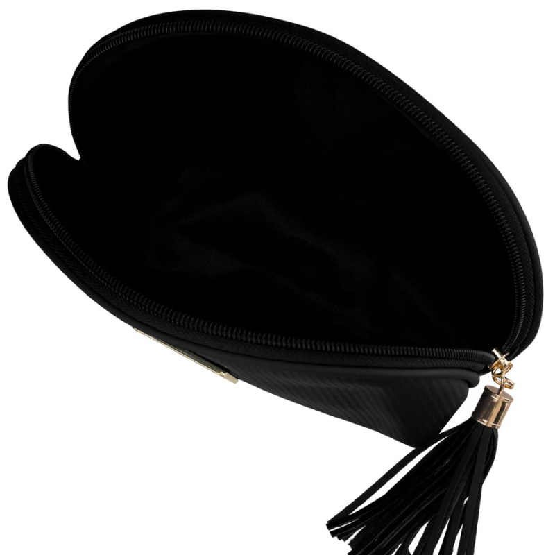 Czarna kosmetyczka z materiału syntetycznego zamykana suwakiem - Peterson