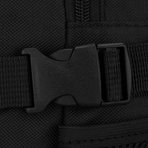 Podróżny plecak z poliestru w czarnym kolorze, dwukomorowy i idealny na bagaż podręczny - Peterson