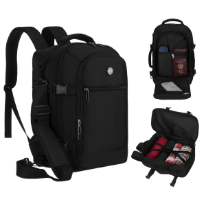 Czarny, podróżny plecak idealny na bagaż podręczny - Peterson