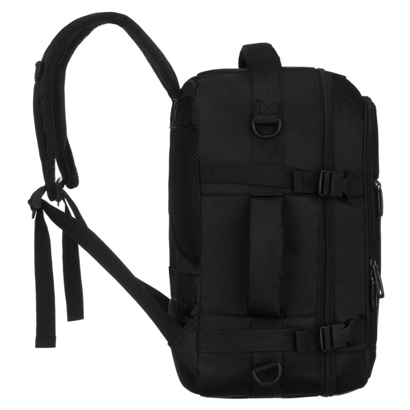 Czarny, podróżny plecak idealny na bagaż podręczny - Peterson