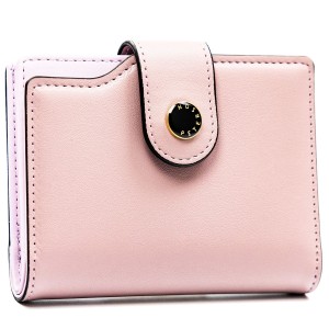 Różowy portfel damski ze skóry ekologicznej z systemem RFID - Peterson