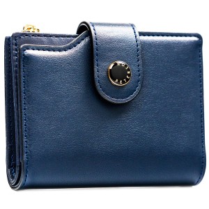 Granatowy portfel damski ze skóry ekologicznej z systemem RFID - Peterson